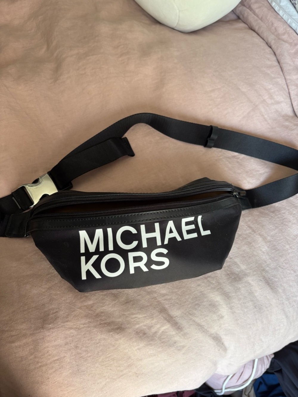 Michael Kors Black Fanny Nylon Leather